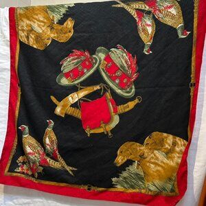 Pheasant Hunting Dog virgin challis wool FALL Holiday scarf